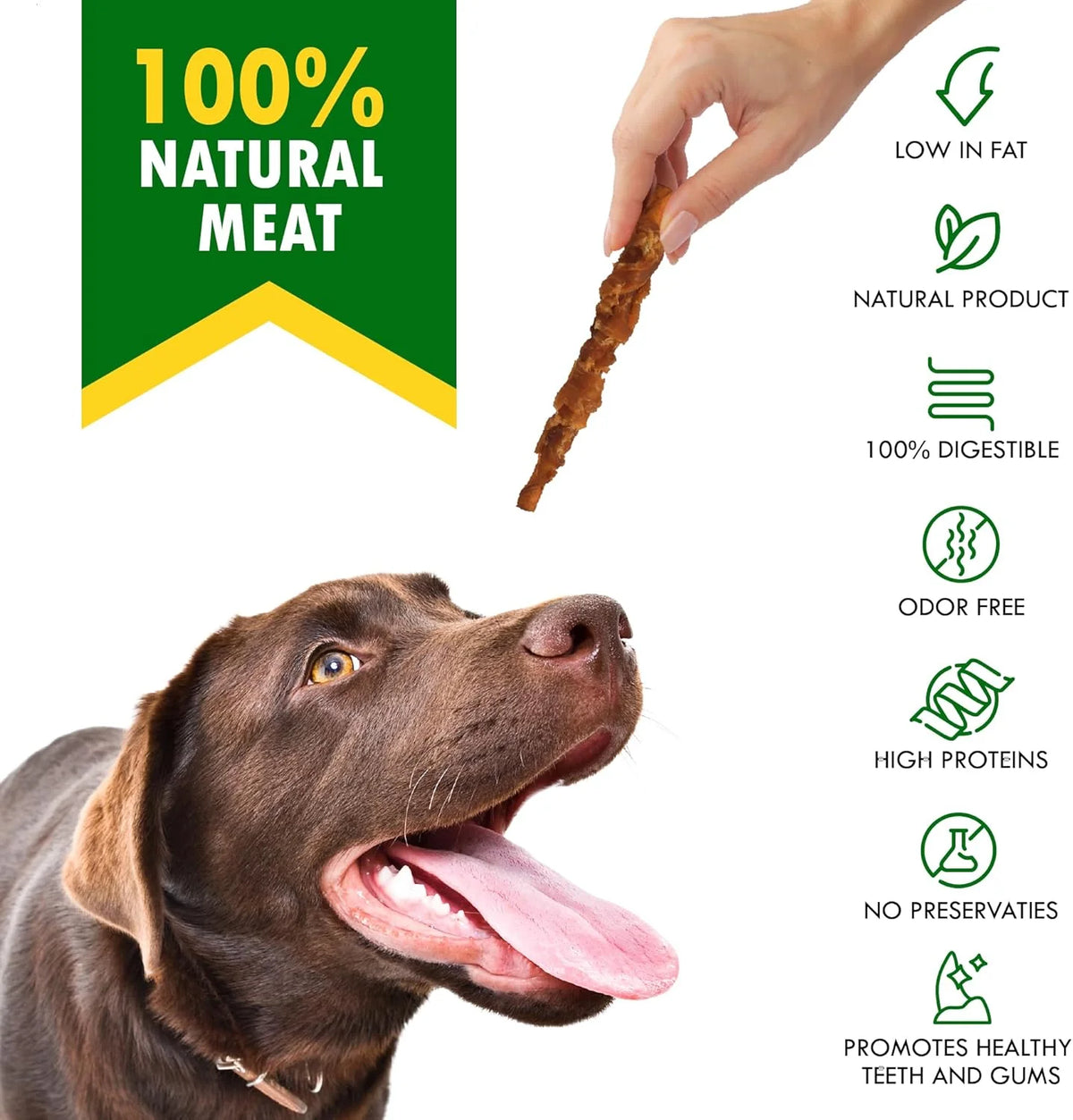 Dog Treats Rawhide Sticks Wrapped with Chicken 11 Oz Pet Natural Chew Treats - Grain Free Meat & Human Grade Dried Snacks - Best for Small & Large Dogs (10.6 Ounce (Pack of 1), Smoked Chicken)